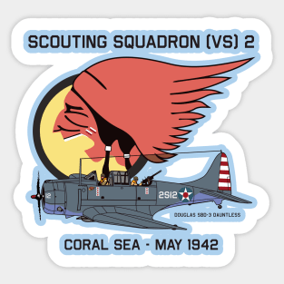 Scouting Squadron VS2 - Coral Sea - May 1942 Sticker